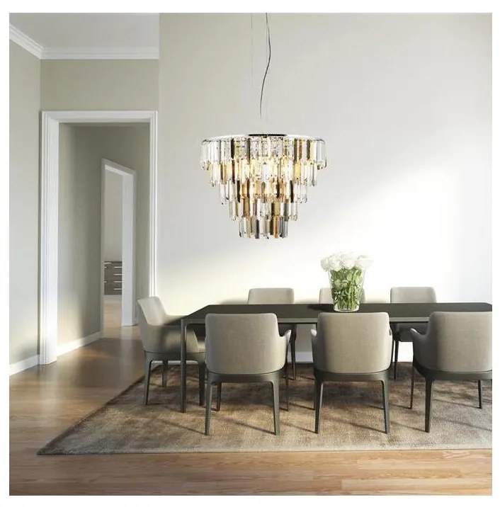 Searchlight 1229-9CC - Csillár zsinóron CLARISSA 9xE14/40W/230V