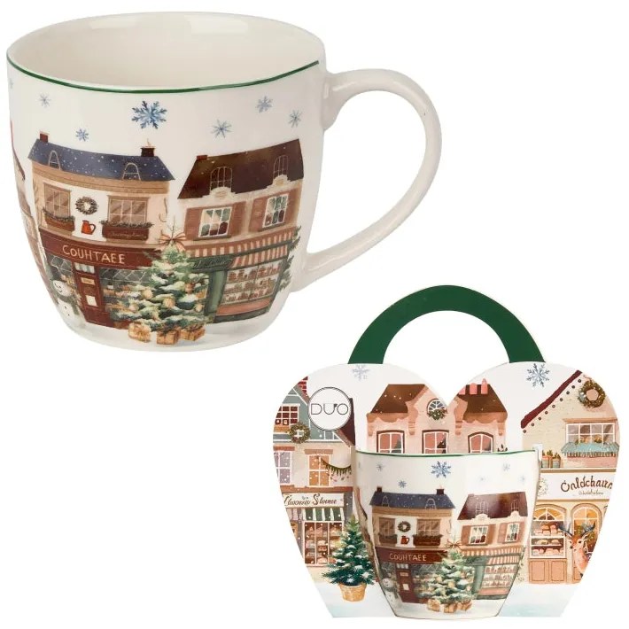 Karácsonyi Porcelán bögre 460 ml díszcsomagolásban Christmas City 2
