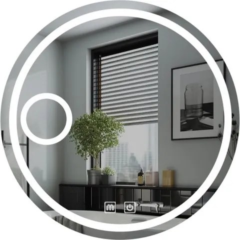 IREDA Fürdőszobatükör LED világítással kerek 60 cm