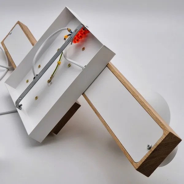 Csillár zsinóron CORTINA 2xE27/15W/230V + 2xG9/5W/230V fehér/tölgy