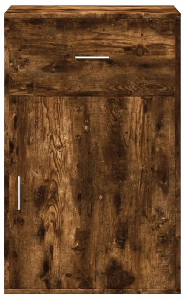 füstös tölgy színű szerelt fa tárolószekrény 56,5 x 39 x 90 cm