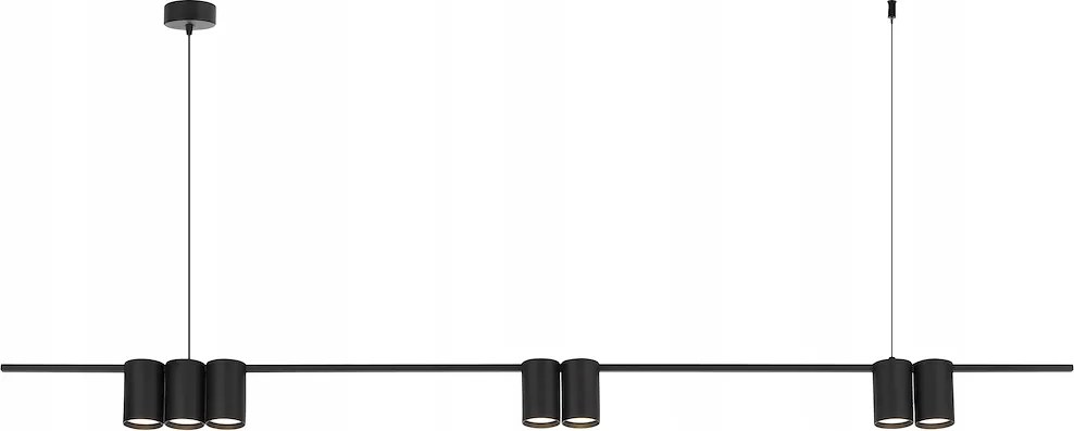 Függőlámpa (léc) Genesis Black 7xGU10