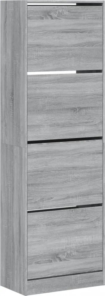 vidaXL szürke sonoma cipőszekrény 4 kihajtható fiókkal 60x34x187,5 cm