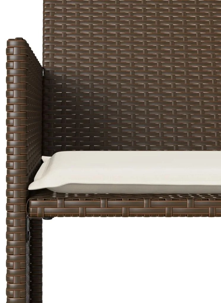 2 személyes barna polyrattan kerti kanapé asztallal/székkel
