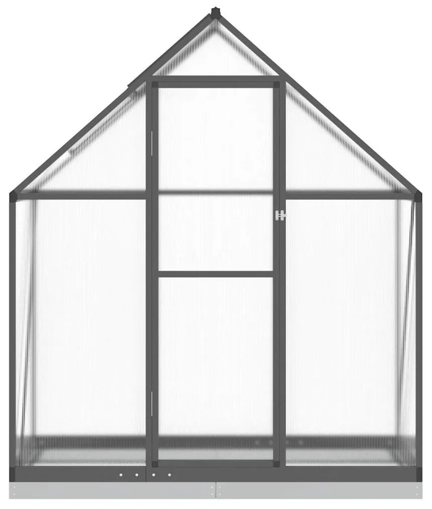 antracitszürke alumínium melegház alapvázzal 169 x 58 x 202 cm