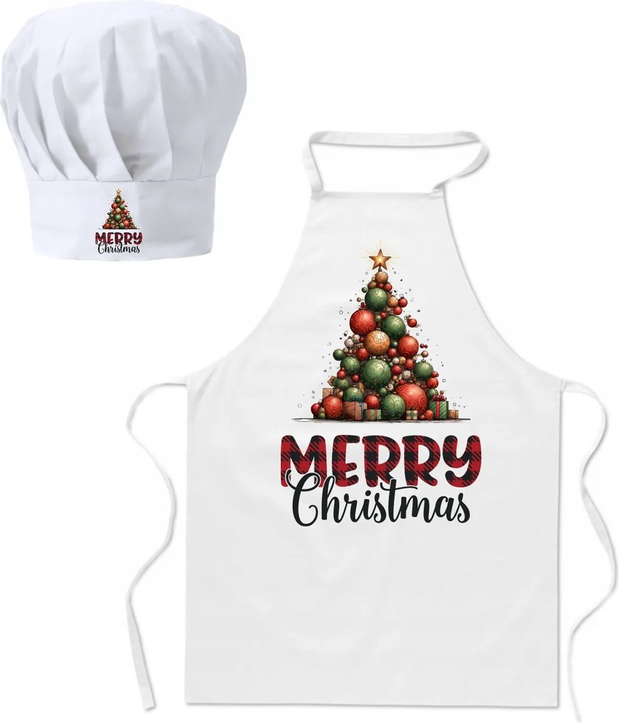 Konyhai kötény Szakács sapka Karácsonyi szett Karácsonyfa Ajándék