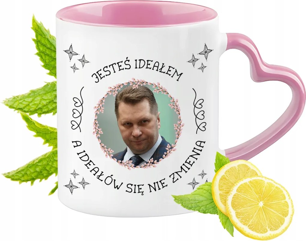 Fekete Rózsaszín Bögre Szív Alakú Füllel Kávé Ajándék