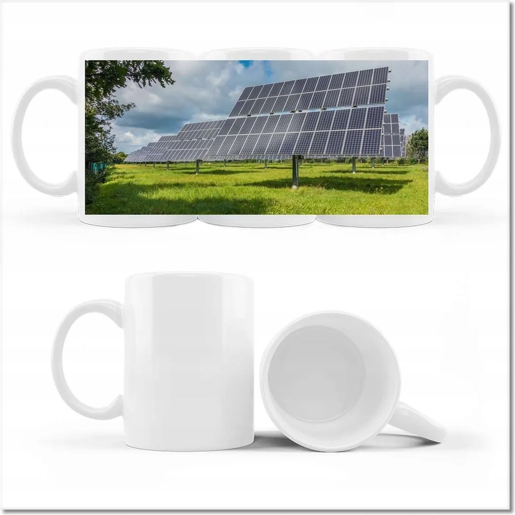 Napelemes nyomott mintás bögre Sun panelek