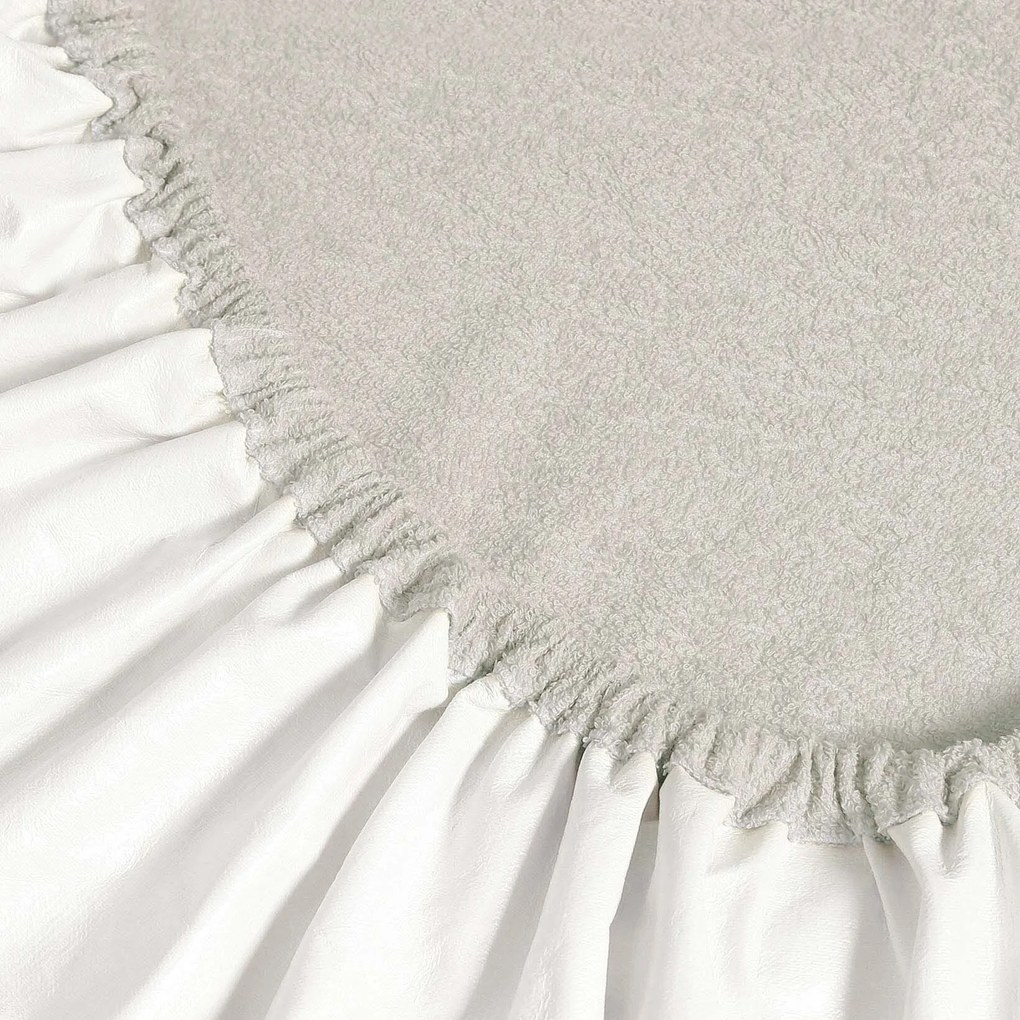 Goldea körgumis nem áteresztő frottír lepedő - szürkésbarna 90 x 200 cm