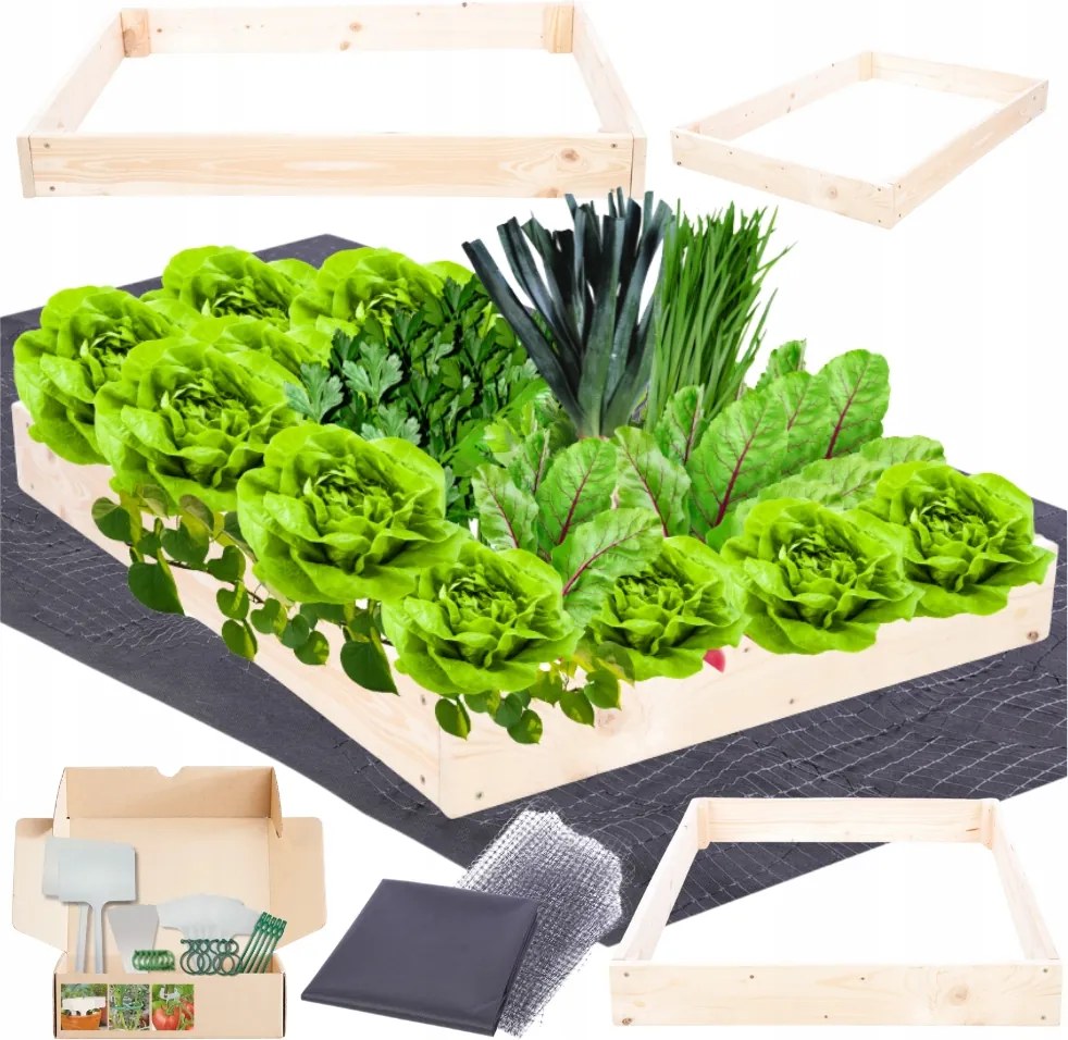 Magasított ágyás lépcsőzetes állítható fa zöldséges 9x90x80