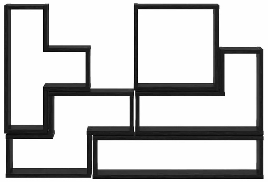Fal Cube polcokkal Egyéb Musta tammi 96 x 12 x 64 cm Faanyag
