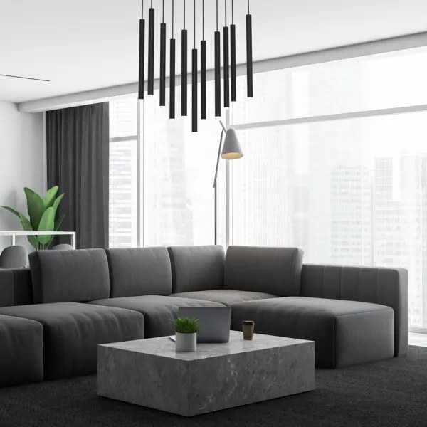 Csillár zsinóron MONZA 11xG9/8W/230V fekete