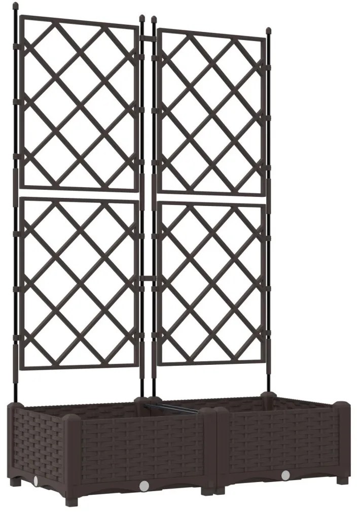 Kert Cserép Trellis-szel 2 db Barna 80x40x125.5 cm