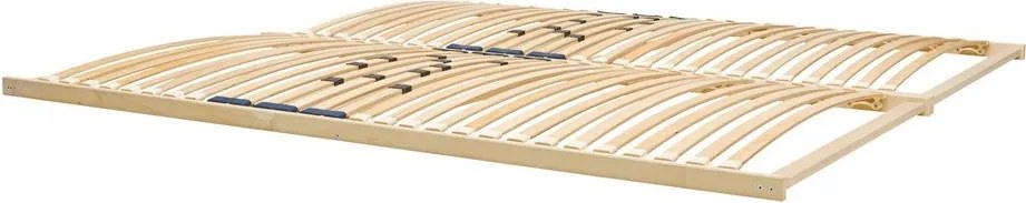 Fekete forgácslemez franciaágy ágytámla nélkül ágyráccsal 180x200 cm Streiko – noo.ma