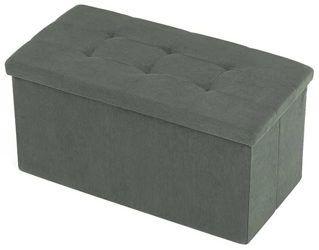 Zöld kordbársony tárolós puff – TAB-472