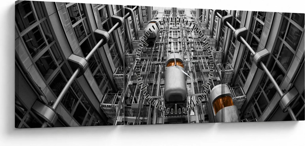 Lift az épületben képe (órával) (90x30 cm)