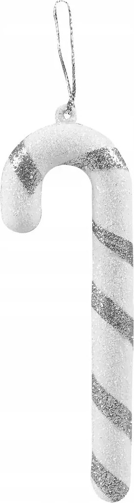 Csillogó karácsonyfadísz ezüst 2db