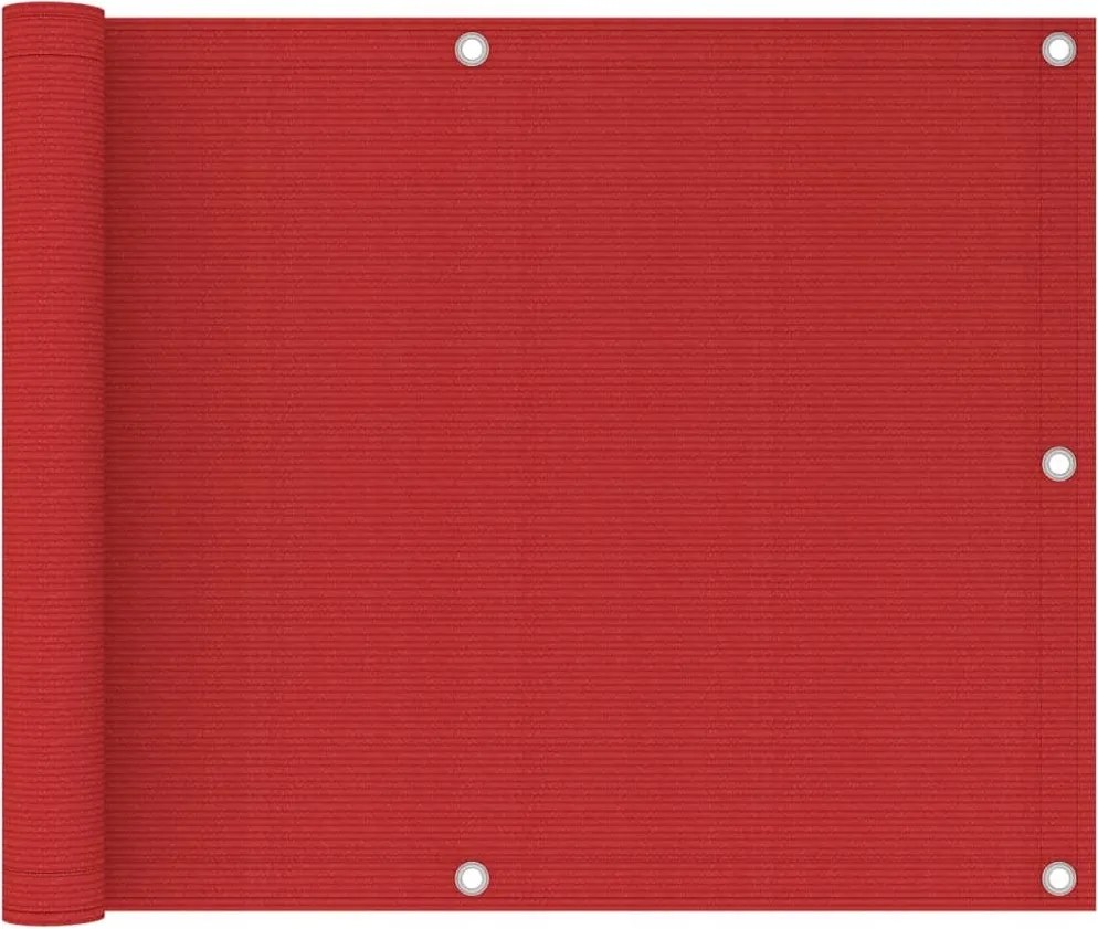 Erkélyparaván, piros, 75x300 cm, Hdpe