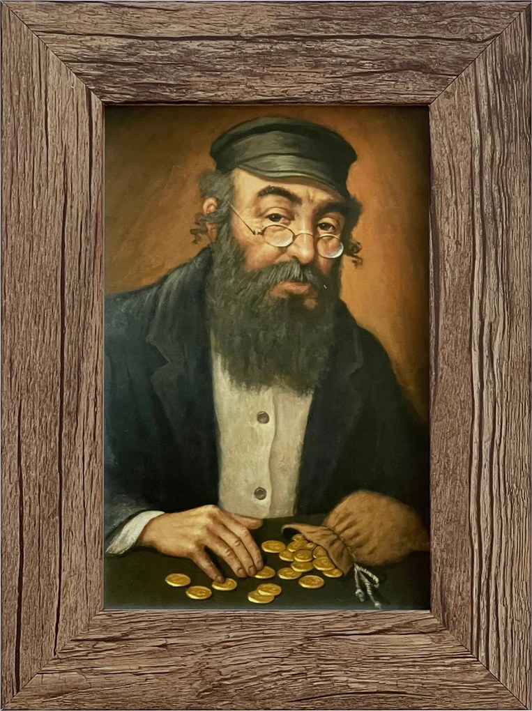 Vászonkép 20x15 Pénzszámláló Zsidó Tölgy Ajándék Keret