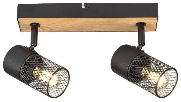 Rabalux 71152 - Spotlámpa METTA 2xE14/40W/230V tölgy