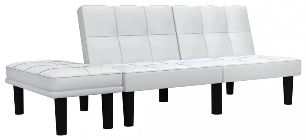 Kétszemélyes fehér műbőr kanapé