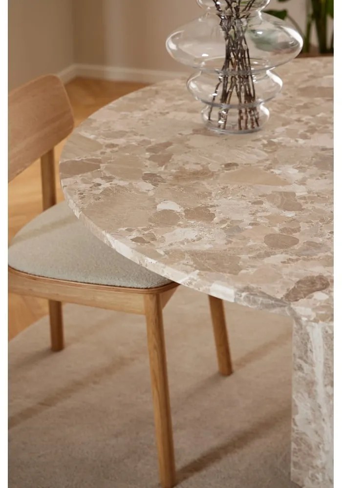 Világosbarna márvány kerek étkezőasztal ø 130 cm Naxos – Actona