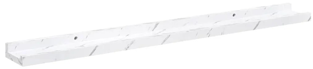 vidaXL Falpolc polcokkal 2 pcs Fehér márvány 80 x 9 x 3 cm Faanyag