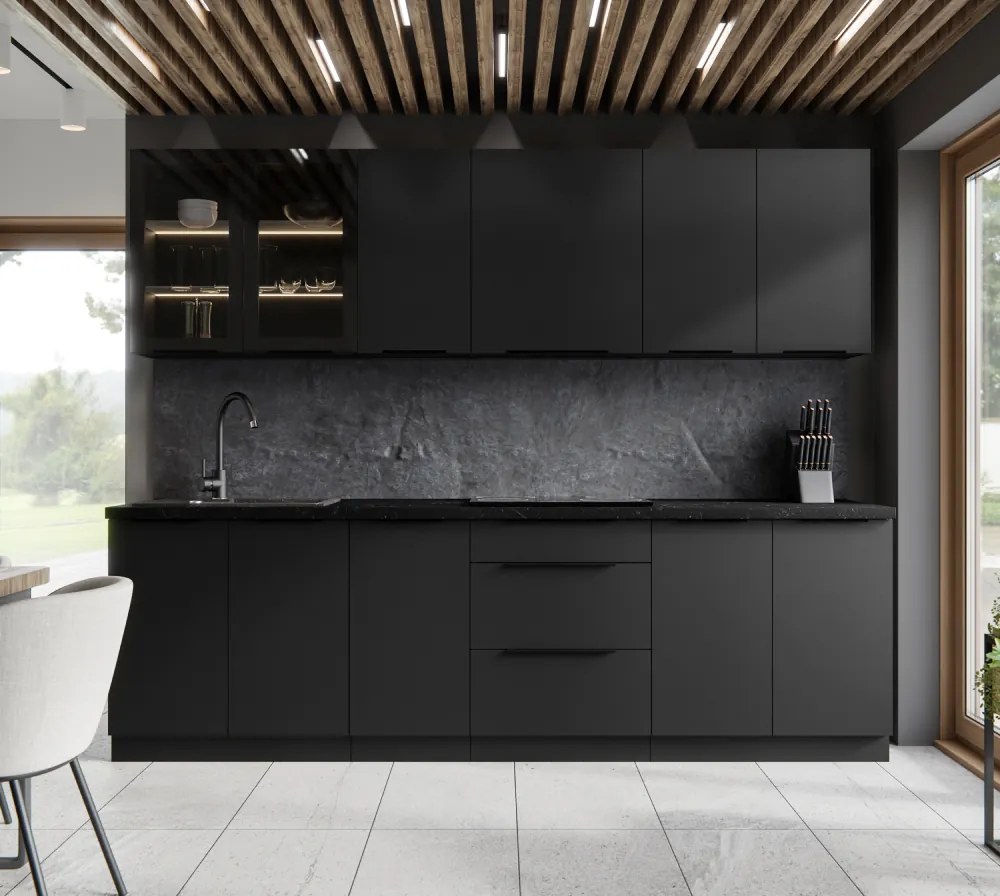 Felső szekrény, fekete, SIBER 60 NAGU-36 1F