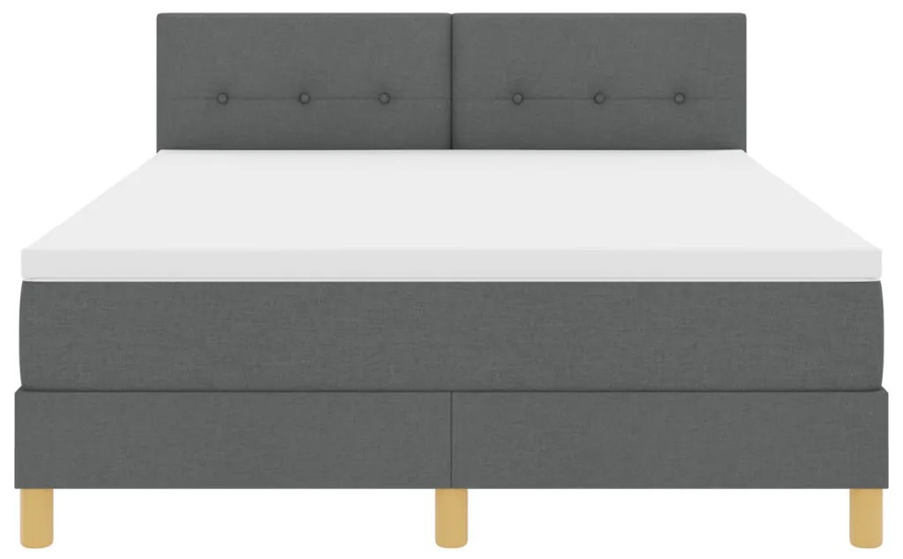 Boxspring Ágy Matraccal & LED Sötétszürke 160x200 cm Szövet