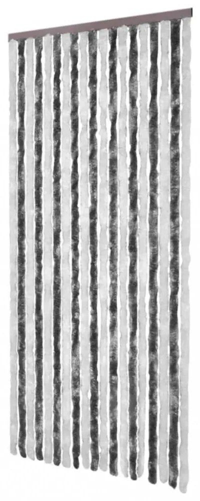 szürke és fehér zsenília rovarfüggöny 56 x 200 cm