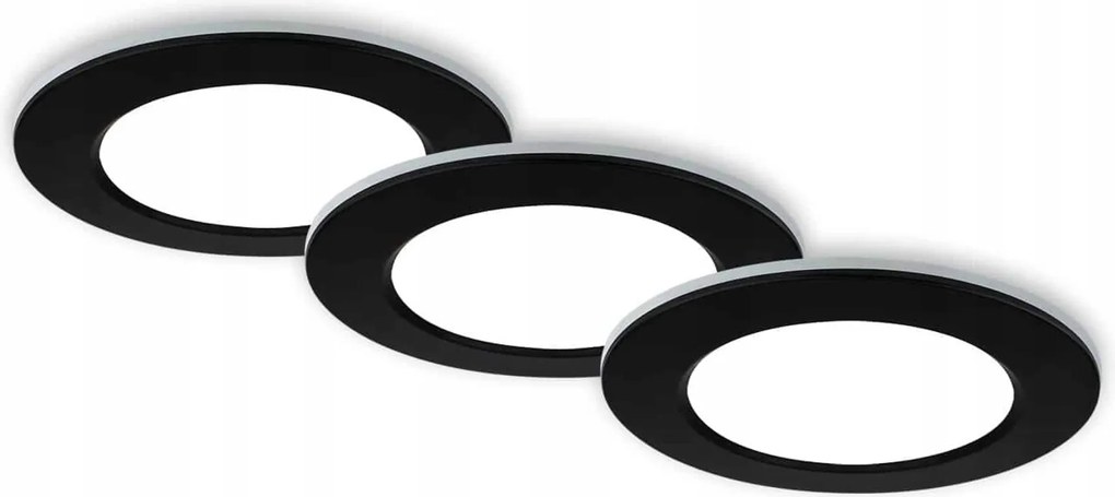 Briloner 3 db Cct Led süllyesztett lámpa szett, fekete, IP44, távirányítóval