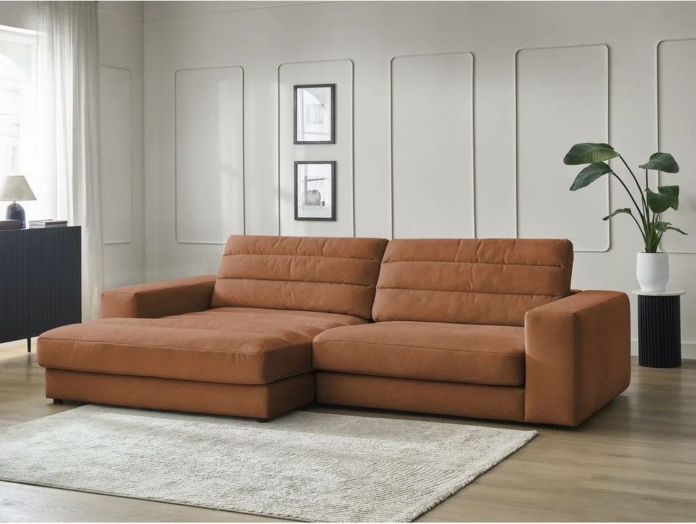 Narancssárga bársony sarokkanapé (bal oldali-heverő résszel) Sierra – Bobochic Paris