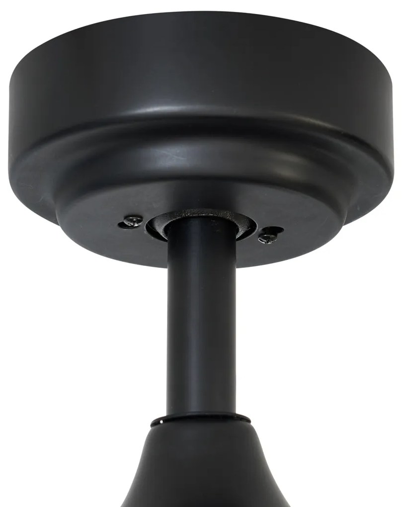 Mennyezeti ventilátor fekete fa mintázattal 132 cm LED-del, fényerőszabályzóval és távirányítóval - Joly