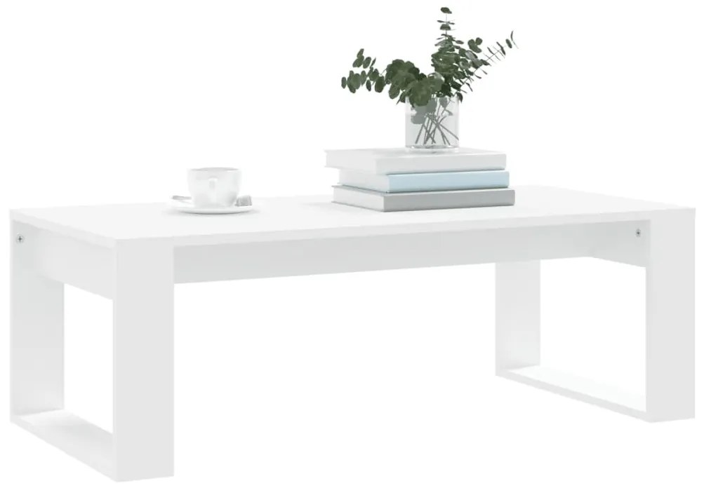 Fehér szerelt fa dohányzóasztal 102 x 50 x 35 cm