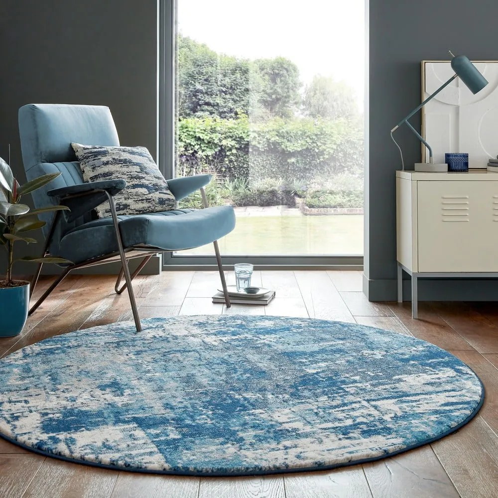 Kék kerek szőnyeg ø 160 cm Cocktail Wonderlust - Flair Rugs