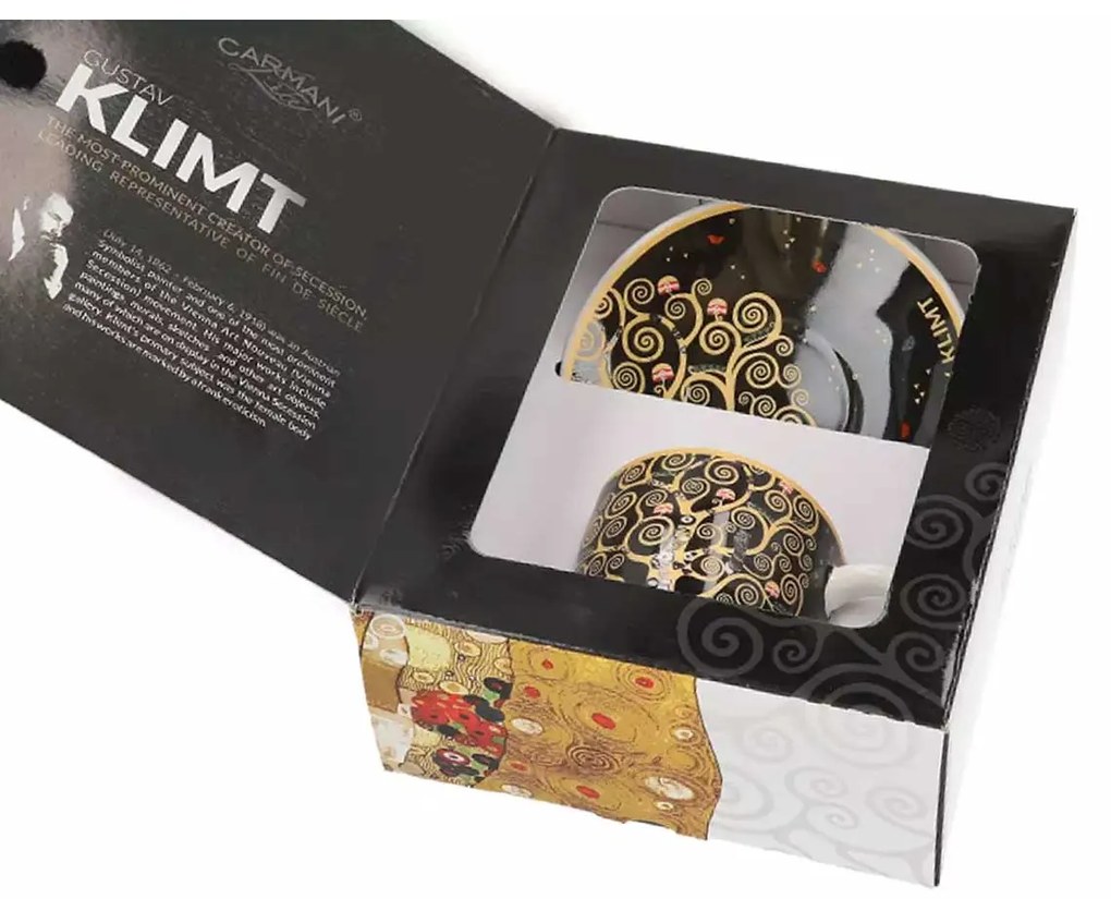 Klimt porcelán teás csésze 250 ml Életfa