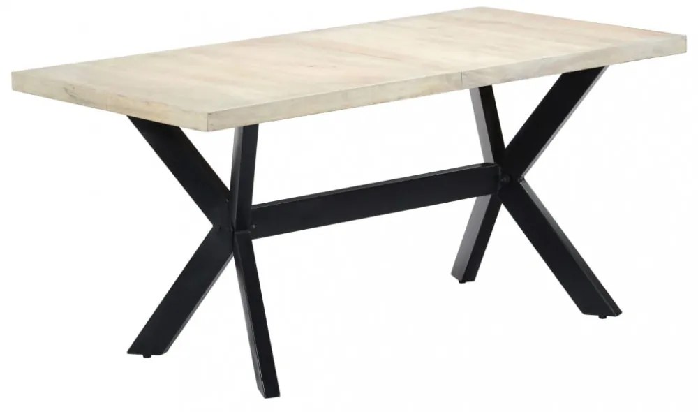 fehér tömör mangófa étkezőasztal 160 x 80 x 75 cm