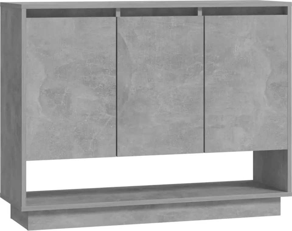 vidaXL betonszürke forgácslap tálalószekrény 97 x 31 x 75 cm