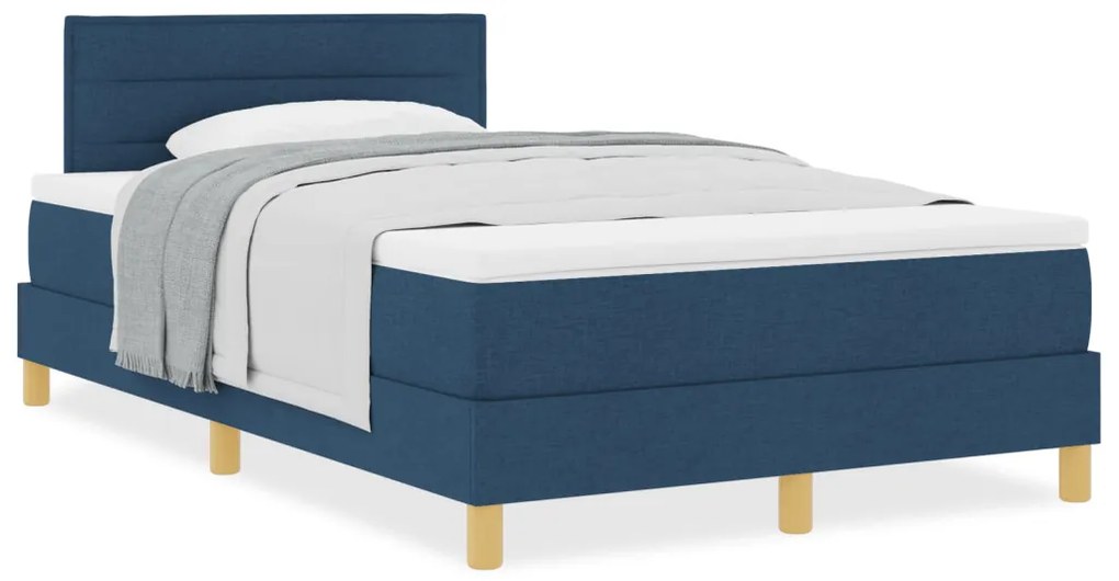 Box Spring Ágy Matraccal Kék 120x200 cm Szövet