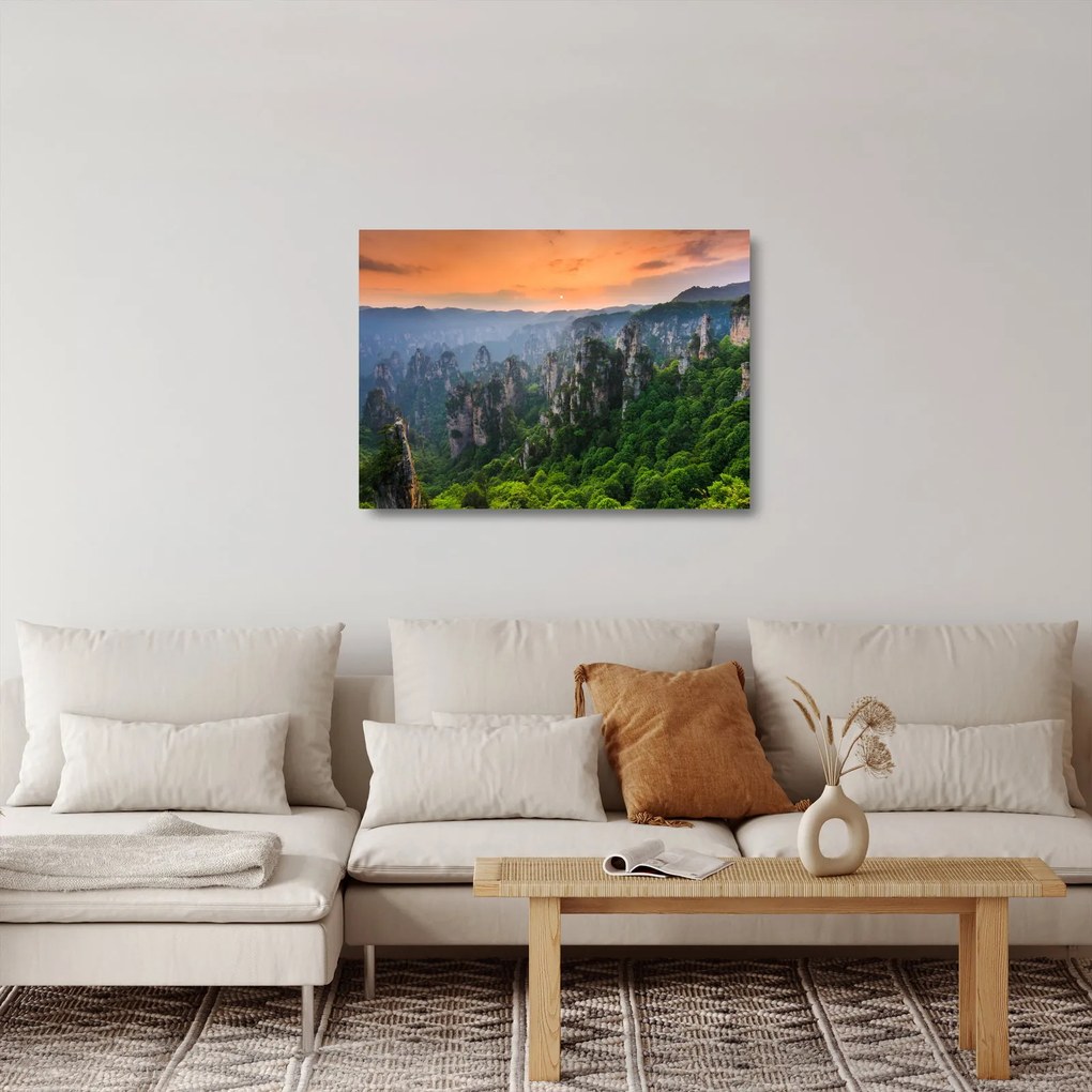 Üveg kép - Zhangjiajie Nemzeti Erdei Park (70x50 cm)