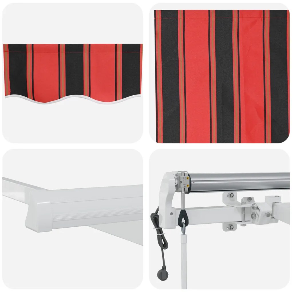 Behúzható napellenző 500 × 350 cm narancssárga és barna