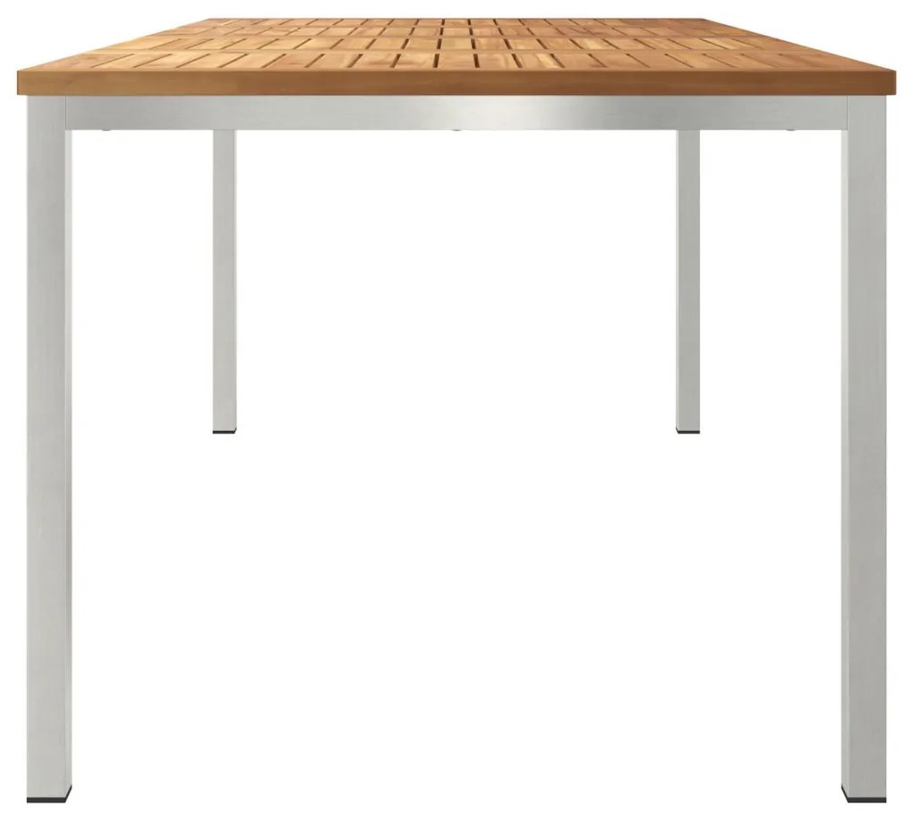 kültéri étkezőasztal 180x90x75 cm tömör tíkfa