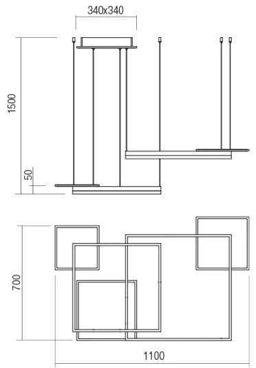 Redo 01-2615 - Fényerőszabályozható kábelen függesztett LED csillár SIGUA LED/137W/230V CRI 90 arany