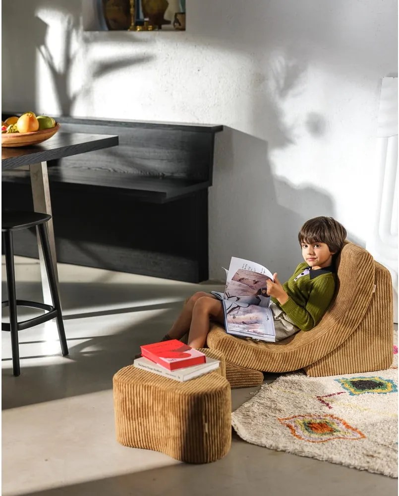 Barna kordbársony gyerek fotel Moon – Wigiwama