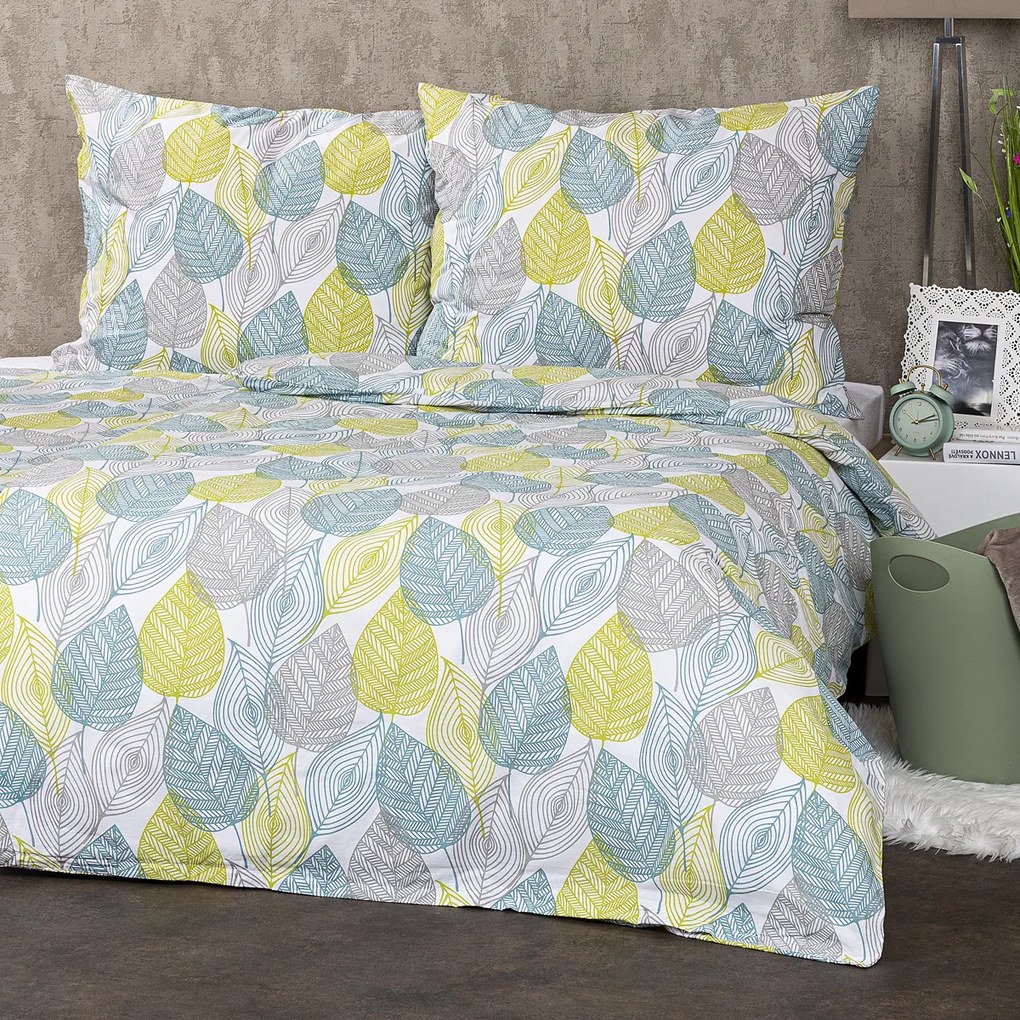 4Home Nordic Leaves pamut ágyneműhuzat, 140 x 220 cm, 70 x 90 cm, 140 x 220 cm, 70 x 90 cm