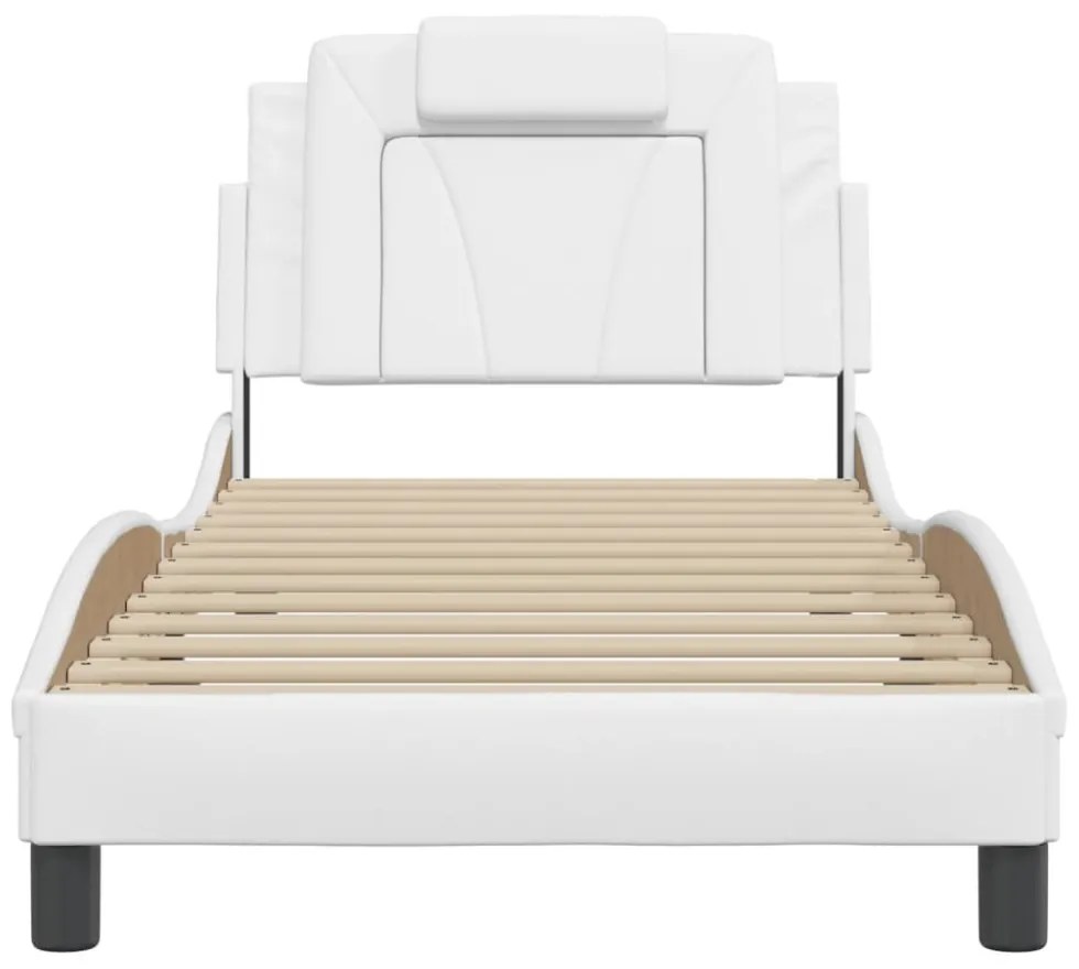 fehér műbőr ágykeret Viana matrac nélkül 90 x 200 cm