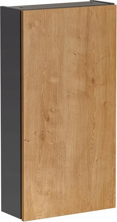 Fali fürdőszobaszekrény Monaco 830 1D 40 cm szürke/hamilton tölgy