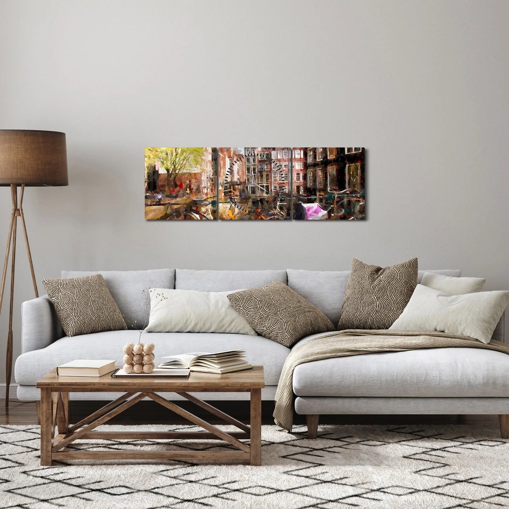 Kép - Amsterdam (órával) (90x30 cm)