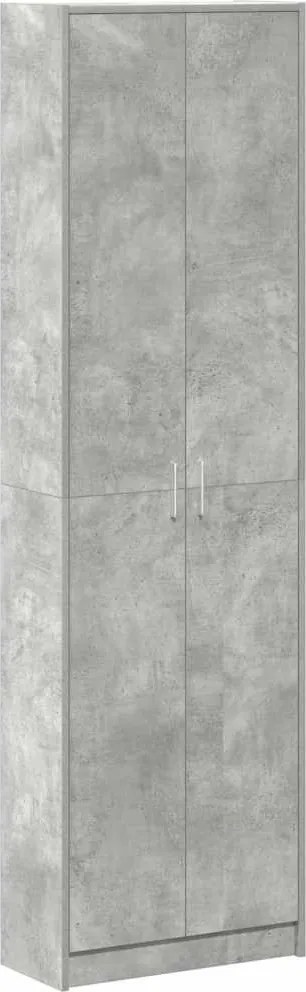 vidaXL Ruhásszekrény polcokkal Beton Szürke 55 x 25 x 189 cm Faanyag