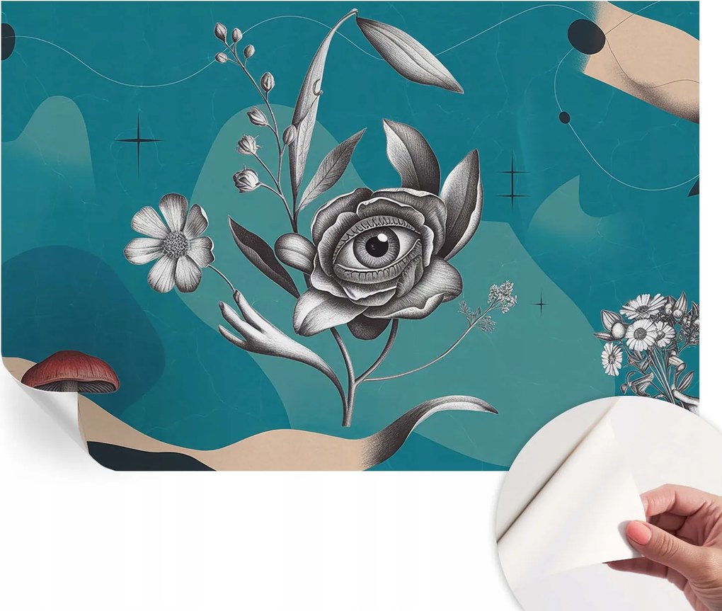 Öntapadós Dekoratív Fotótapéta Hálószobába Virágos szem 104x70 cm